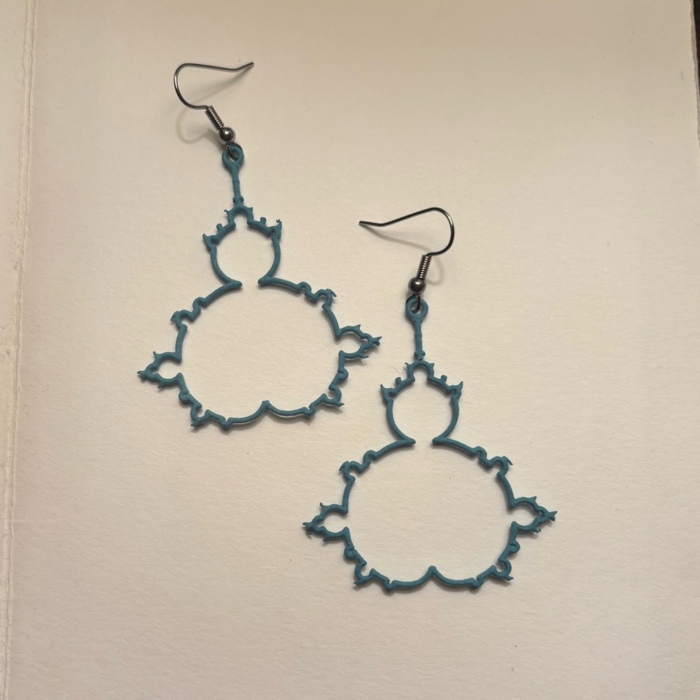 Teal Filigree Dangle Earrings